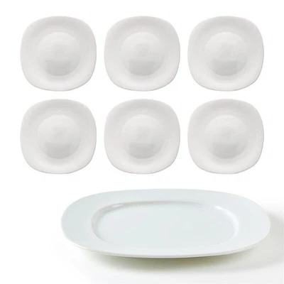 BORMIOLI ROCCO Set 6 Piatti Piani Quadrati 27cm Parma Rocco Bormioli Opalglass Bianco