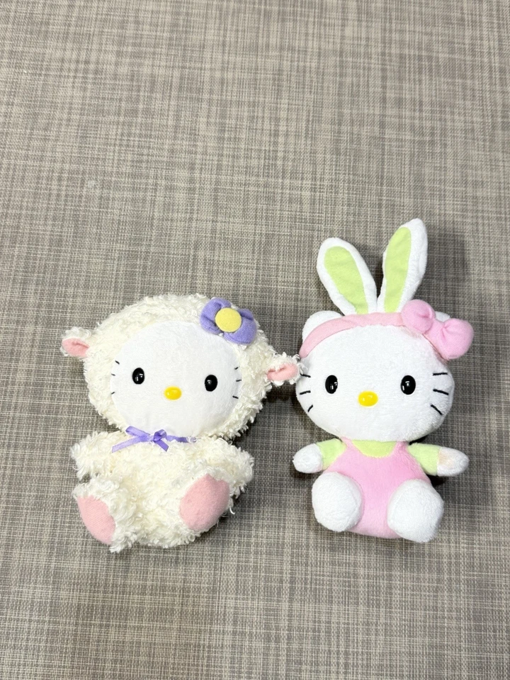 Hello Kitty Sanrio Ty Easter Lamb Sheep Costume Outfit and Bunny Plush Lot 6" - Image 1 of 4