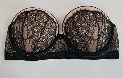 Sujetador Victoria's Secret Mujer 34D Negro Floral Muy Sexy Push-Up Encaje SIN CORREAS Foto 1 de 4