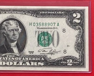 1976 $2 TWO DOLLAR BILL ( ST LOUIS H ) Uncirculated - Picture 1 of 3