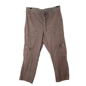 XCVI Cargo Crop Hose Braun Pull On Kordelzug Taille Damen Größe XS - Bild 1 von 9