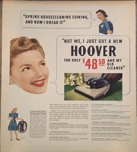 1941 Hoover Vacuum Company Vintage Ad 14 x 10 spring housecleaning coming - Picture 1 of 1