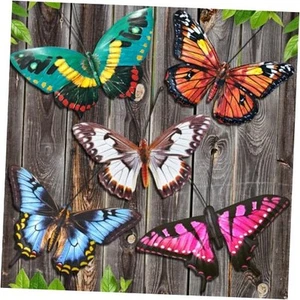 Metal Butterfly Wall Decor - 5 Pack Lifelike Butterflies Wall Art Style1 - Picture 1 of 7