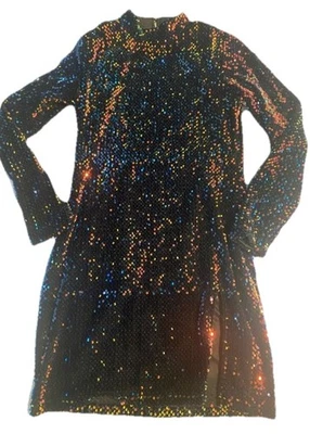 Asos Sparkle sequin dress. Open back, high neck. Fits like a M with good stretch - Image 1 of 4