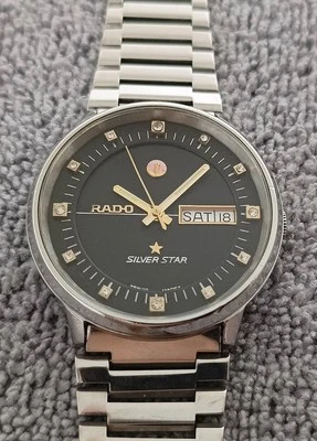 RARE VINTAGE RADO SILVER STAR DAY-DATE AUTOMATIC 17 JEWELS SWISS MADE GENT WATCH - Image 1 of 4