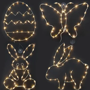 Easter Decorations Window Lights 4 Pcs, USB Easter Silhouette Light Decoratio... - Picture 1 of 9