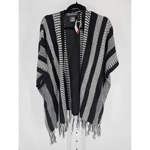 Suéteres de Estados Unidos para mujer talla XL capa cárdigan suéter flecos dobladillo negro blanco - Imagen 1 de 4