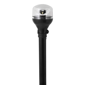 Attwood LightArmor All-Around Light - 12" Black Pole - Black Horizontal Composit - Picture 1 of 1