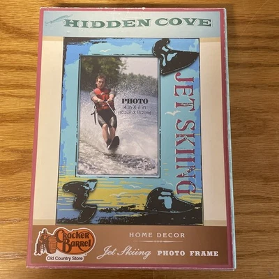 Crackle Barrel Hidden Cove Marco de Fotos Foto Jet Ski Lago Casa Decoración NUEVO Foto 1 de 3