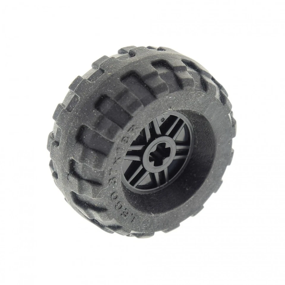 1x Lego Wheel Tire Black 37x18R Axle Hole Car Vehicle 4517737 55982c04 - Image 1 of 1