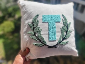 Personalized Punch Needle Letter Pillowcase, NAME PİLLOWCASE - Picture 1 of 8