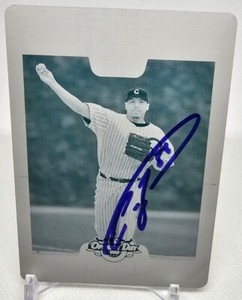 1/1 Printing Plate 2008 Topps Opening Day Carlos Zambrano #66 Signed Auto Cubs