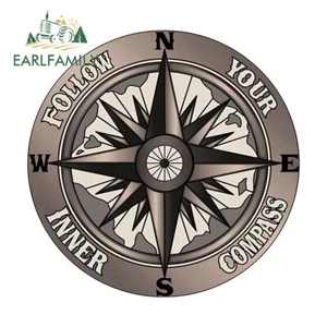 EARLFAMILY 5.1" Compass Car Sticker Motorcycle Trolley RV Decal Waterproof Decor - Picture 1 of 7