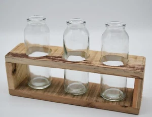 Vase "Chabby-Charme" aus Holz, Used-Look, Vase, Glas, Modern - Bild 1 von 6