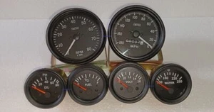 Smiths Kit- Elec Temp + Oil + Fuel + Volt +Speedo +Tacho 85 mm Black Bezel - Picture 1 of 3