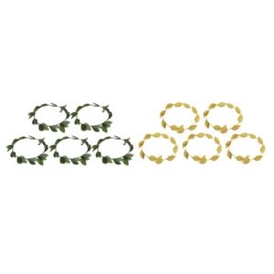 10pcs Summer Gold Green Leaf Roman Greek Goddess Laurel Wreath Costume Party - Picture 1 of 12