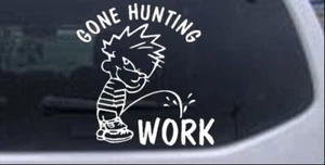 Gone Hunting Car or Truck Window Laptop Decal Sticker White 4X4 - Picture 1 of 1