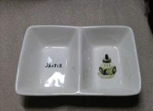 RAE DUNN Colección Artesanal Magenta 2 Secciones Baratija Plato Boceto Artista Usado en Excelente Condición - Imagen 1 de 4