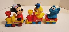 (3) Vintage ILLCO Train Car & Figs Sesame Street  Bg Bird Cookie & Disney Mickey