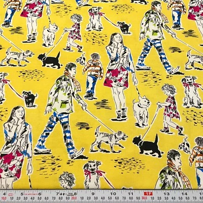 Желтая хлопчатобумажная ткань Michael Miller Out For A Walk на половину ярда 18 дюймов x 43 дюйма - Изображение 1 из 2