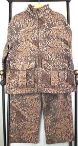 Rare WOOLRICH Size Large Wool Jacket Bibs Set Matching Camouflage Coat Pants - Picture 1 of 23