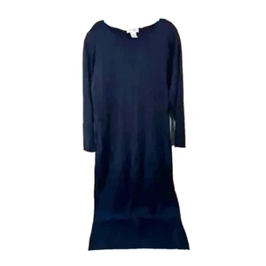 VTG NWT Jones New York Y2K Womens M Minimalist Navy Sweater Maxi Dress Old Money - Picture 1 of 9