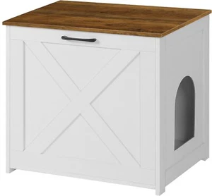 Cat Litter Box Furniture Hidden, Cat Litter Box Enclosure, Reversible - Picture 1 of 9