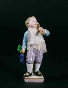 Meissen Figure Boy Holding Grape 19th Century - Picture 1 of 7