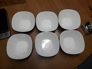 6 Royal Worcester White Neo-Classic Square Bowls 6.5" Cereal Soup Euc ( Bin 99 ) - Picture 1 of 9
