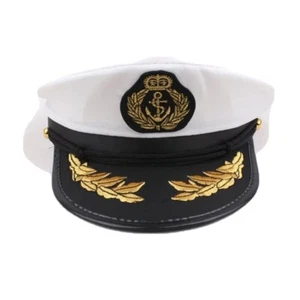 Costume Caps Police Hat Performance Uniform Black Octagonal Cap Police Navy Hat - Picture 1 of 6