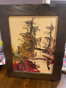 Morris Katz - Paesaggio autunnale - quadro olio su tavola con cornice originale - Foto 1 di 3