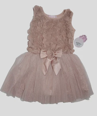 Novo Vestido de Festa POPATU Rosa Formal Meninas Bebê Criança 24 M - Imagem 1 de 2