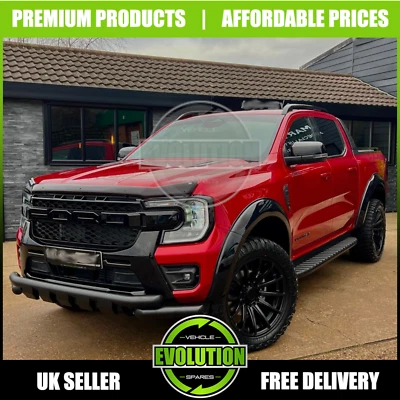 EVOLUTION VEHICLE SPARES Arcos de rueda ancho brillo negro aspecto OEM para guardabarros Ford Ranger 2023-2025 T9