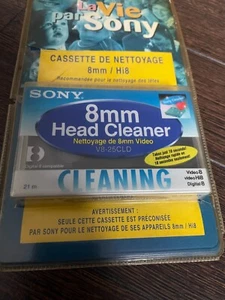Cassette de nettoyage SONY HI8 8mm V8-25CLD video head cleaning Cassette sealed - Photo 1/24