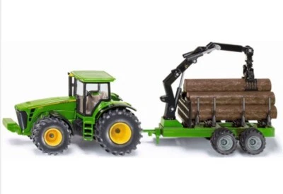 SIKU No 1954 1:50 John Deere 8430 Tractor & Forestry Trailer c/w Logs Crane Grab - Image 1 of 3