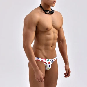 Men's Swim Briefs Beach Swimsuit Bikini White Hot Sexy Bathing Suit Gay Tadpole - Picture 1 of 6