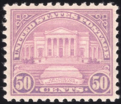 Anfiteatro Arlington 50¢ EE. UU. (Scott 701), como nuevo-OG-NH, clasificación PSE XF-SUP 95 Foto 1 de 3