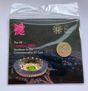 2012 Olympic Handover to Rio Brilliant Uncirculated Two 2 Pound Coin Pack BU - Picture 1 of 4