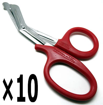 10× EMT Utility Red Scissors 7.25" Medical Paramedic First Aid Shears Instrument - Image 1 of 4