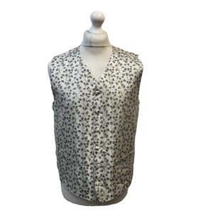 Masterhand Grey Leaf Button 2 Pocket Formal Waistcoat UK Men's L 42" - Picture 1 of 4