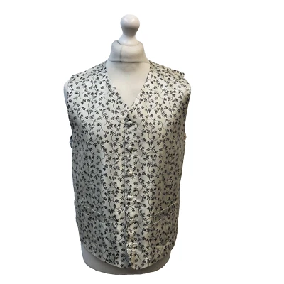 Masterhand Grey Leaf Button 2 Pocket Formal Waistcoat UK Men's L 42" - Image 1 of 4