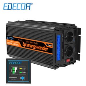 EDECOA Convertitore 12V 220V Onda Sinusoidale Pura 1000W Inverter LCD - Afbeelding 1 van 8