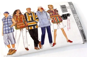 Butterick 3377 Unisex Hooded Top Shorts Pants Sewing Pattern L-XL Uncut FF 1994 - Picture 1 of 6