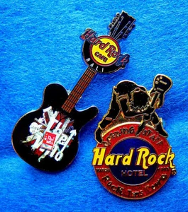 THE WHO BALI SIGNATURE GUITAR & VEGAS STAFF OPENING Hard Rock Cafe 2 PINS LOT - Picture 1 of 1