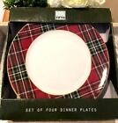 222 Fifth Wexford Red Tartan Plaid Christmas Dinner Or Salad Plate Set You Pick!
