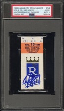 BO JACKSON SIGNED “BO BREAKS BAT OVER KNEE” HR#72 TICKET 1989 POP1 PSA 2 AUTO 10