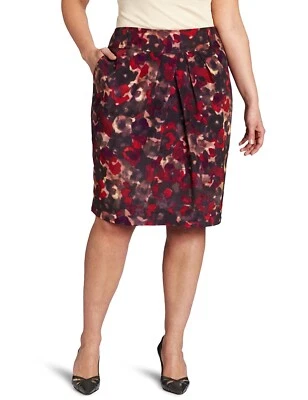 Jones New York 8 Nuevo Con Etiquetas Falda Floral $99 Rodilla Plisada Forrada Foto 1 de 4