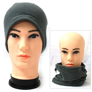 Warm Winter FLEECE Multi Use Snood Neck Warmer Head Hat Balaclava Ski A-GRAY - Picture 1 of 2