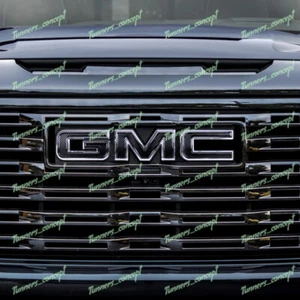 Real Carbon Fiber Front +Rear Emblem For 2019-2024 GMC Sierra 1500 2500HD 3500HD - Picture 1 of 11