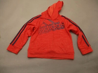 Moletom com capuz esportivo ao ar livre Adidas tamanho 4T masculino bolso frontal vermelho forrado de lã 103 - Imagem 1 de 4
